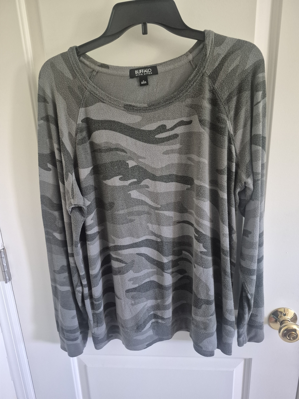 Buffalo David Bitton Gray Camo Crewneck Sweater